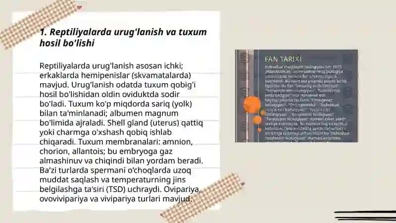 Reptiliyalarning individual rivojlanish tarixi 3