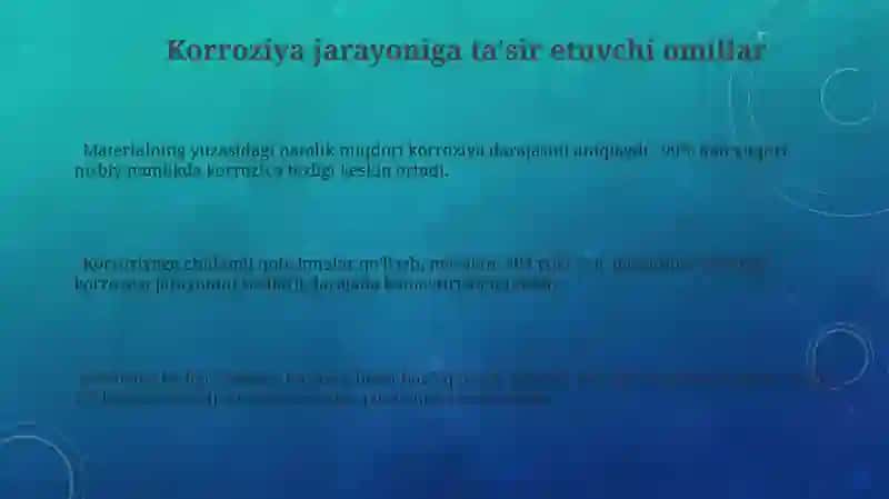 Noelektrolitlardagi kimyoviy korroziya 3