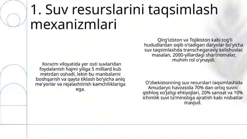 Suv Resurslarini Tartibga Solish 3