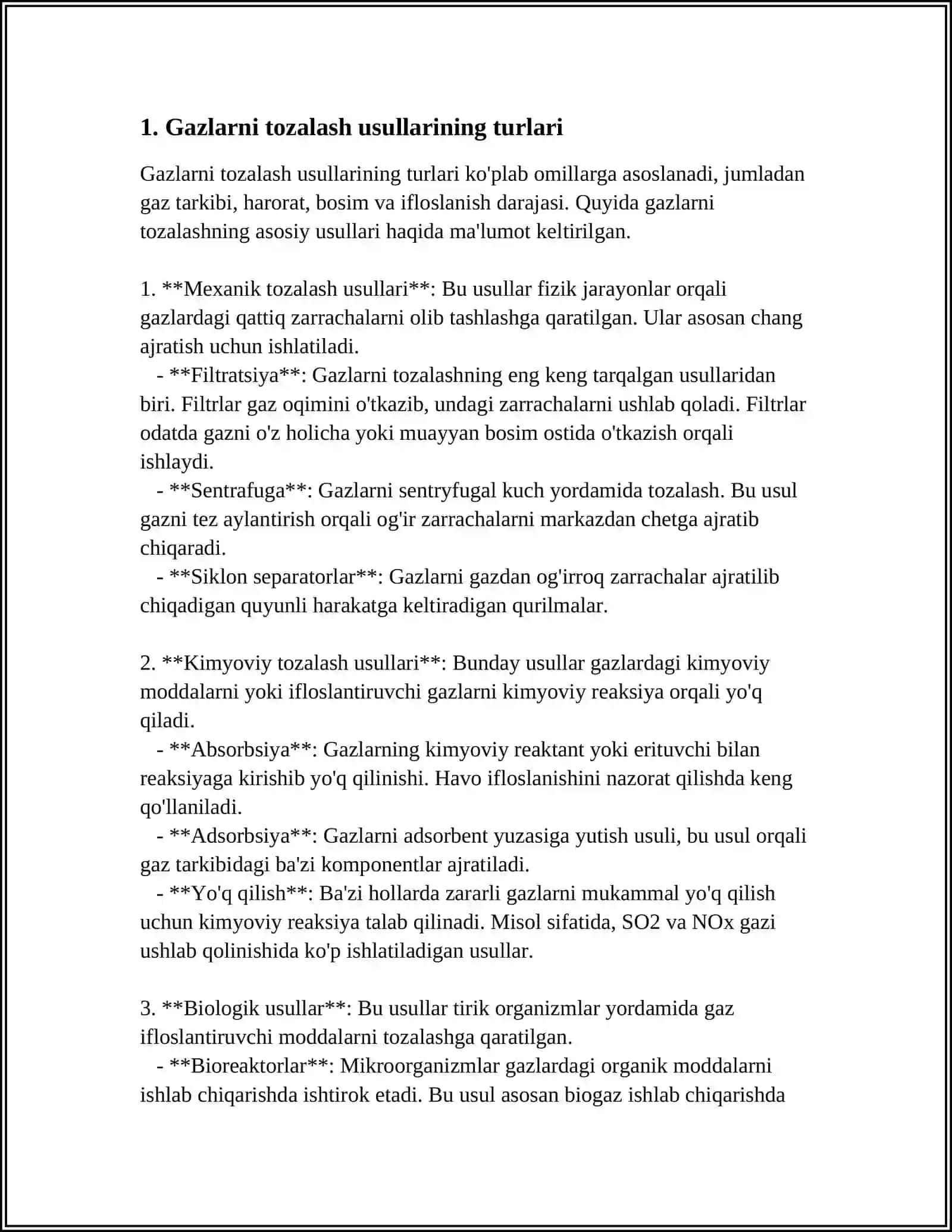 GAZLARNI MEXANIK ZARRALARDAN TOZALASH USULLARI 3