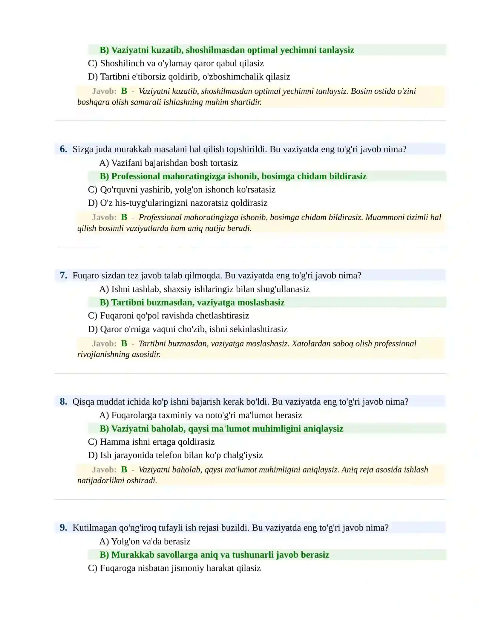 BOJXONA XIZMATIGA ISHGA KIRISH PSIXOLOGIK SINOV Testlari 3