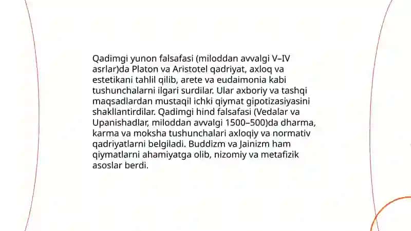 Qadriyat nazariyasining shakllanishi tarixi 3