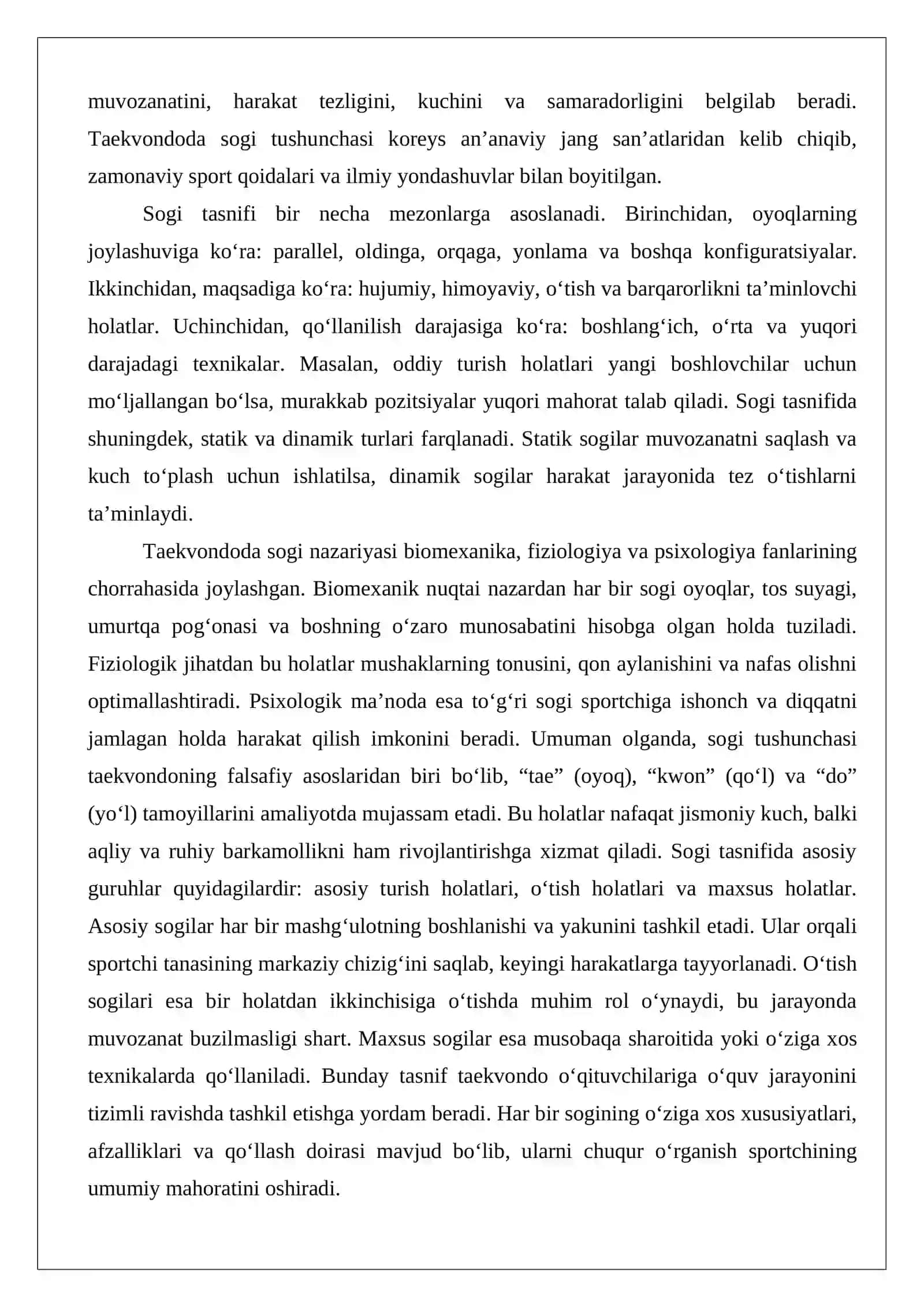 Sogi (Taekvondoda turish holatlari) 3