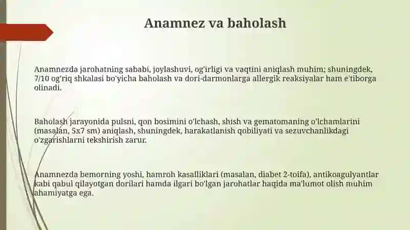 Gematoma va shikastlanishlarda farmatsevtik yordam tamoyillari 3