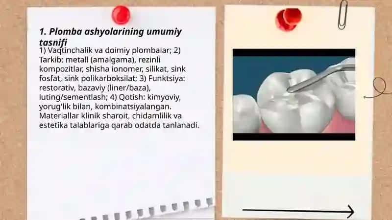 Plomba ashyolari tasnifi, vaqtinchalik bog'lov materiallari 3