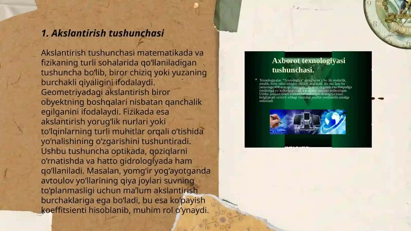 Akslantirishlar,akslantirishlar turlari.Algebraik amallar va ularning xossalari 3
