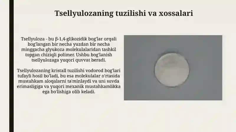 Sellyuloza va uning xossalari 3