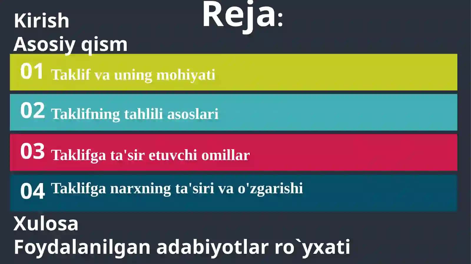 Taklif va uning xajmi 3
