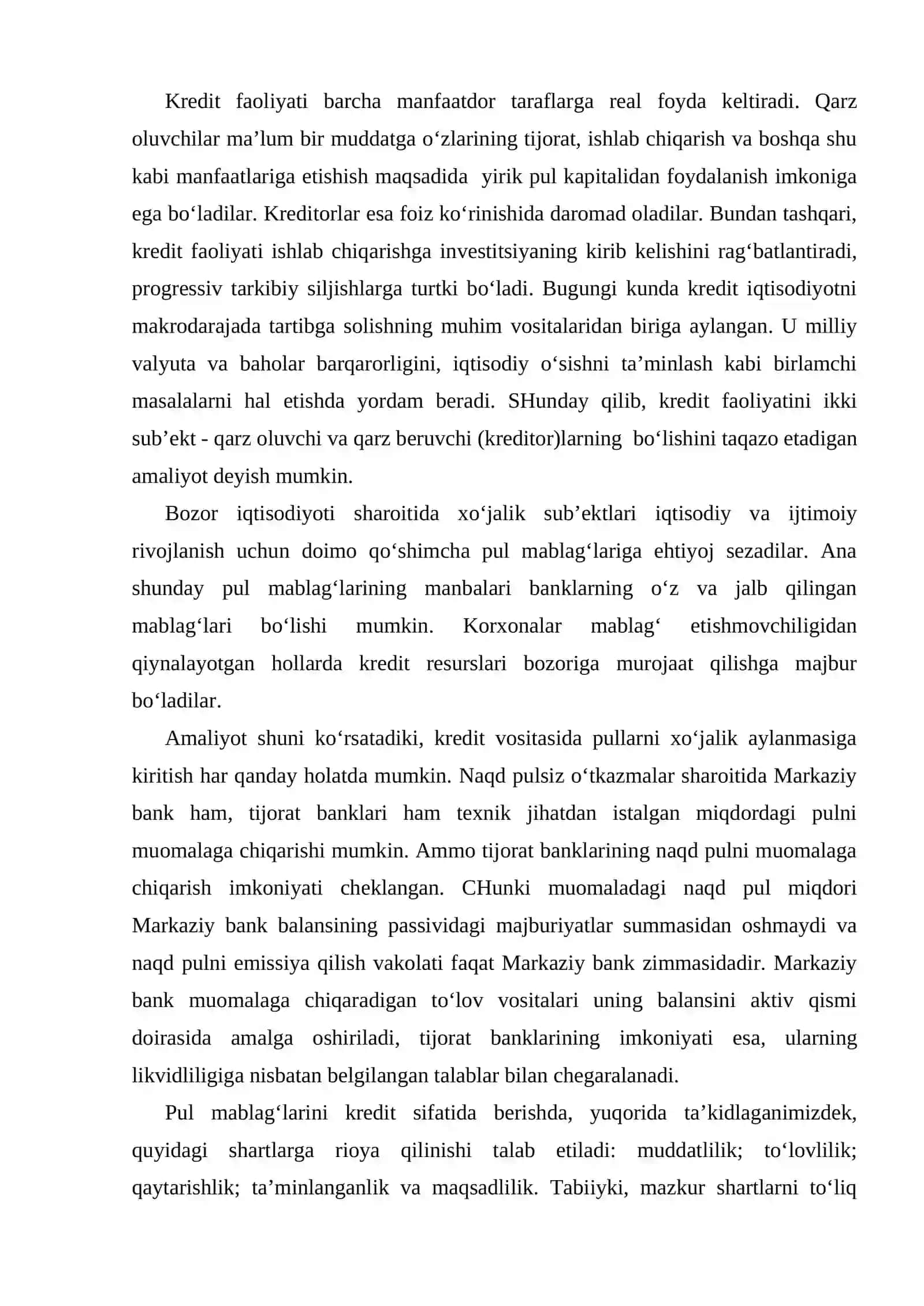 Kreditlashni tashkil etish asoslari 3