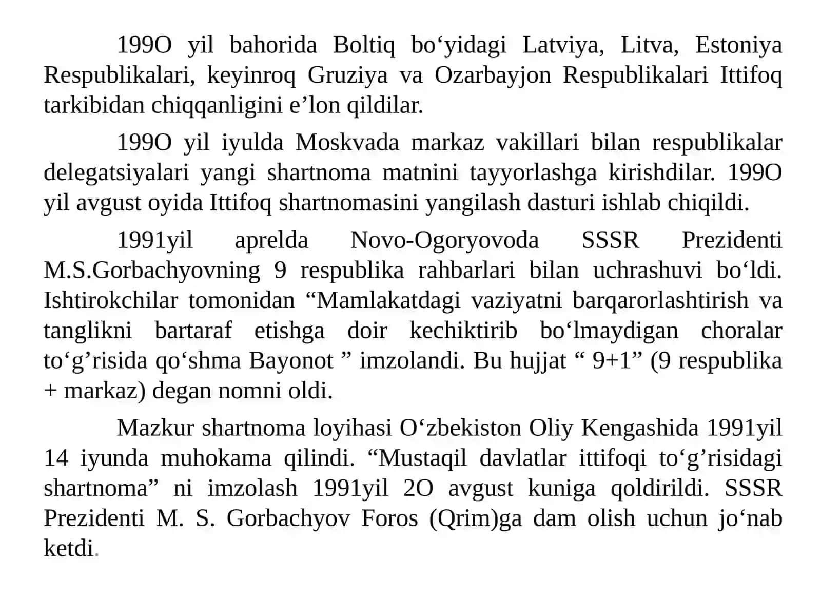 MUSTАQIL O’ZBEKISTОN RESPUBLIKАSINING TАSHKIL TОPISHI VА UNING TАRIХIY АHАMIYATI.O’ZBEKISTONNING O’ZIGА ХOS ISTIQLOL VА TАRАQQIYOT YO’LI 3