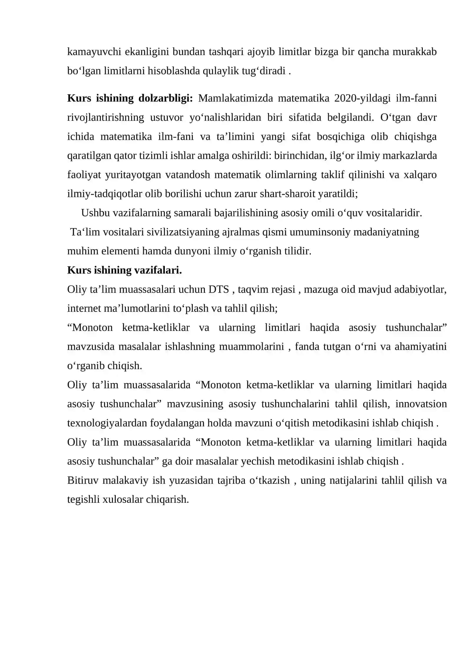 Monoton ketma ketlik va uning limitlari, tatbiqlari 3