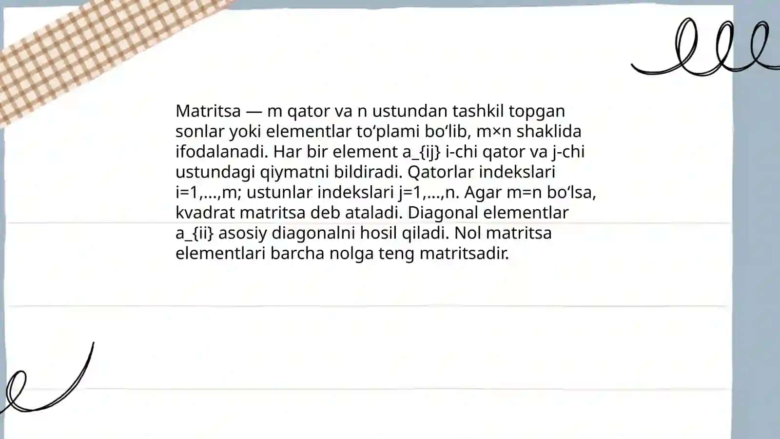 Matritsa haqida tushuncha 3