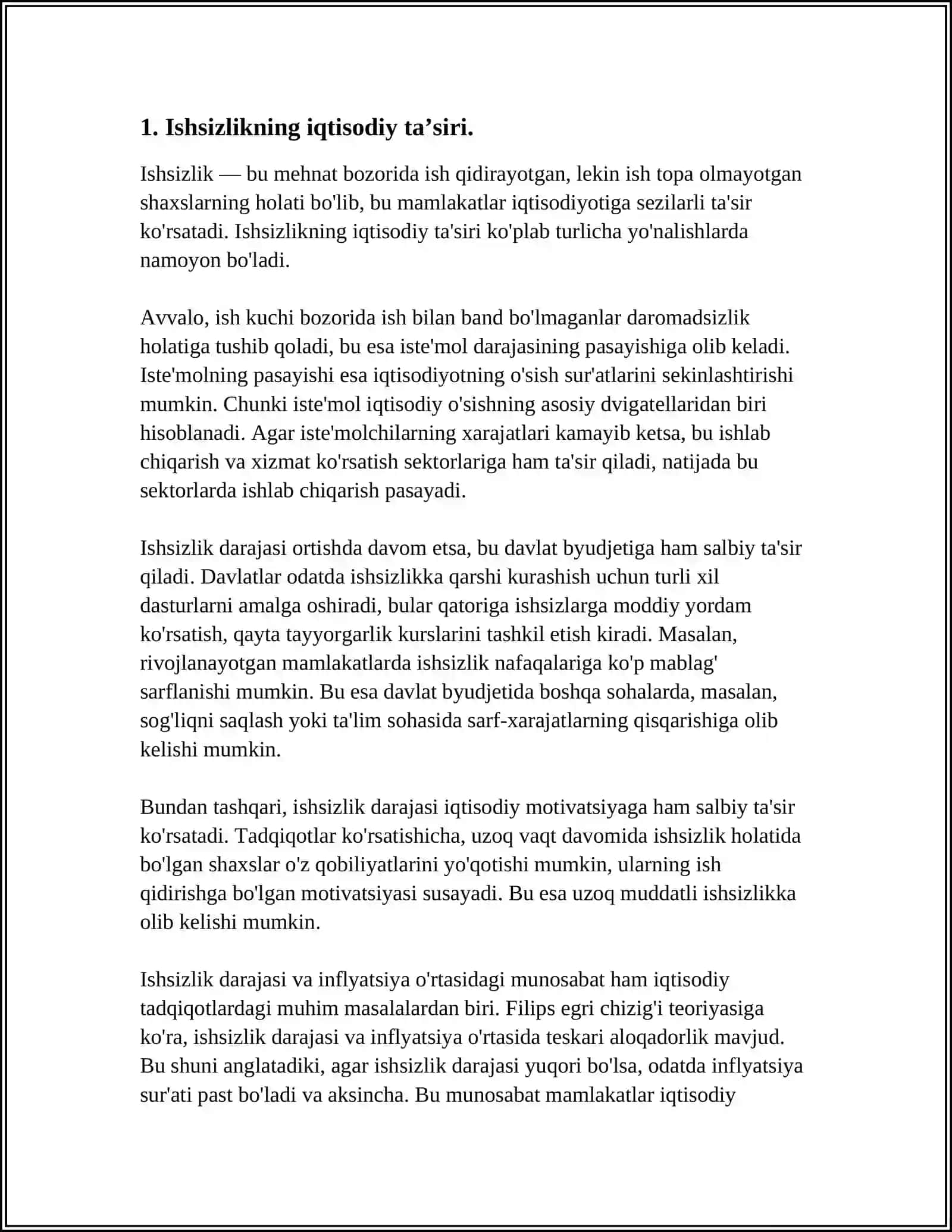 ISHSIZLIKNING IQTISODIY OQIBATLARI VA A OUKEN QONUNI 3