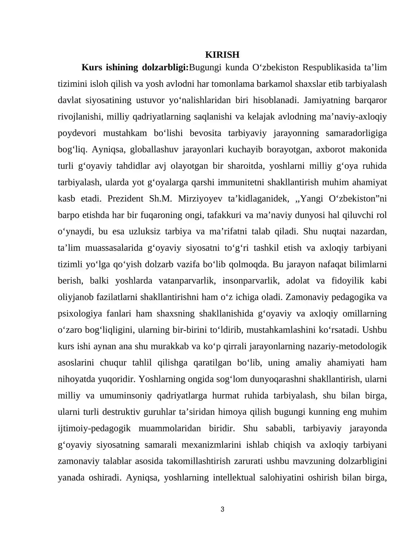 TARBIYAVIY JARAYONDA GʻOYAVIY SIYOSATI, AXLOQIY TARBIYANI TASHKIL ETISH 3