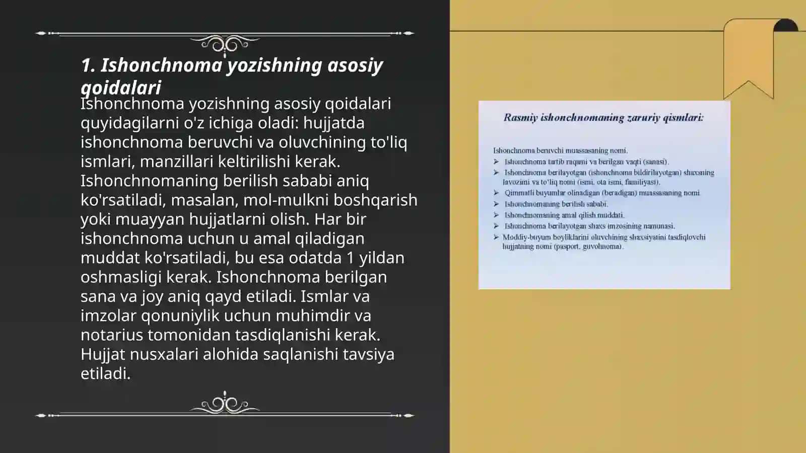 Ishonchnoma va ma'lumotnomaning yozilish tartibi 3