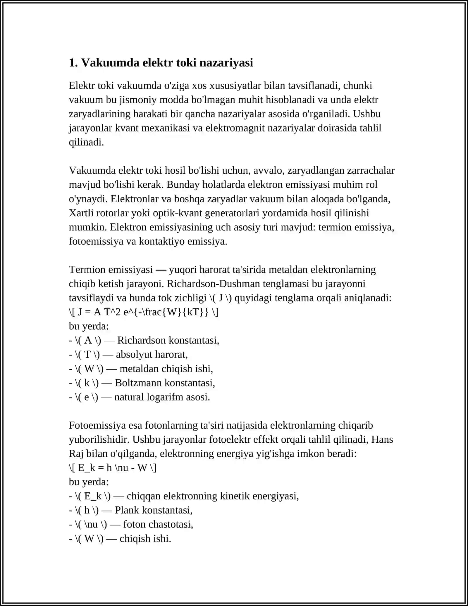 VAKUUMDA ELEKTR TOKI 3