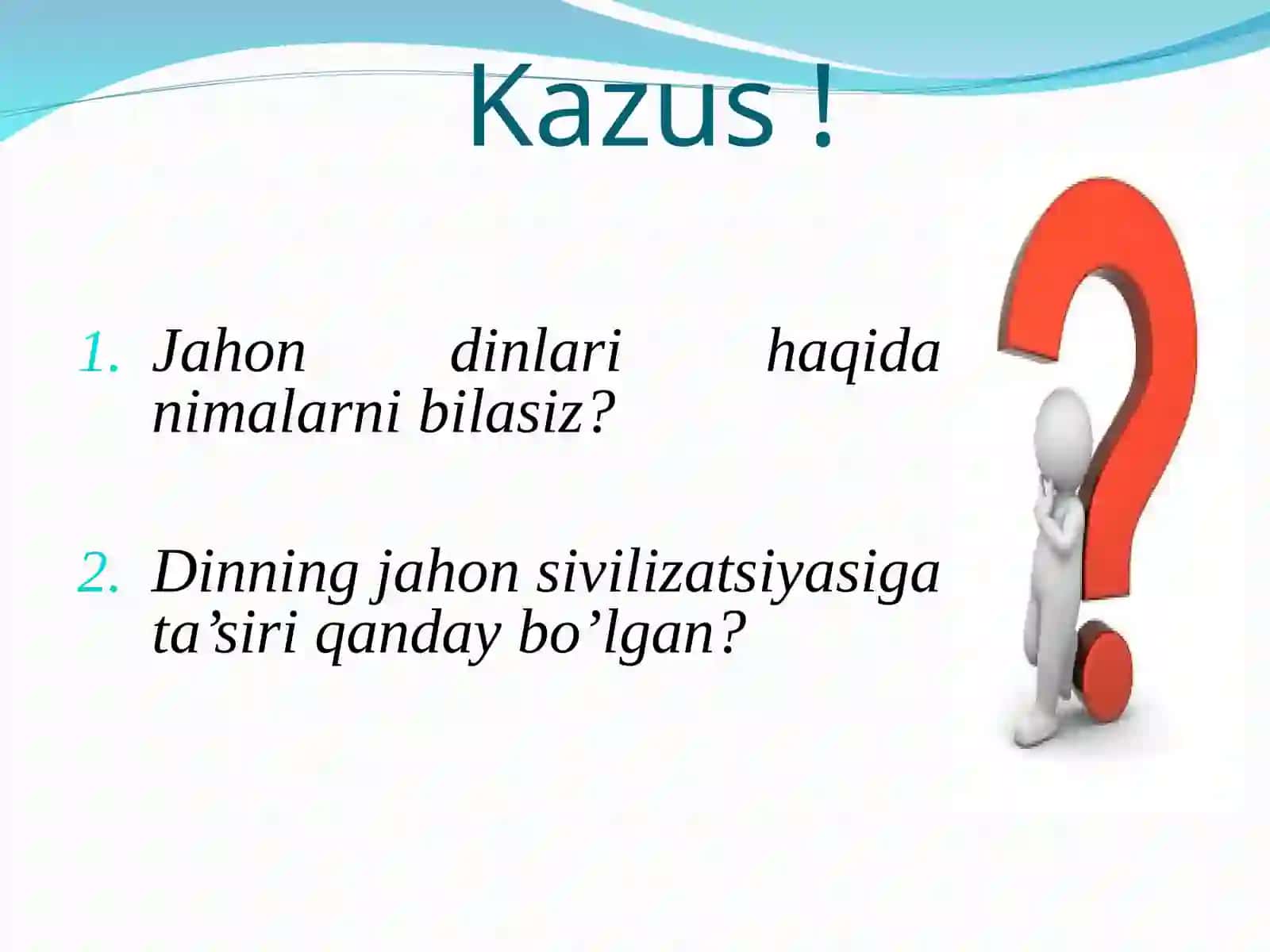 Динларни ёратиш ва улар фалакатларини ўрганиш 3