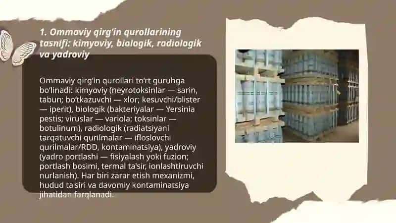 Ommaviy qirg‘in qurollarining tasnifi 3