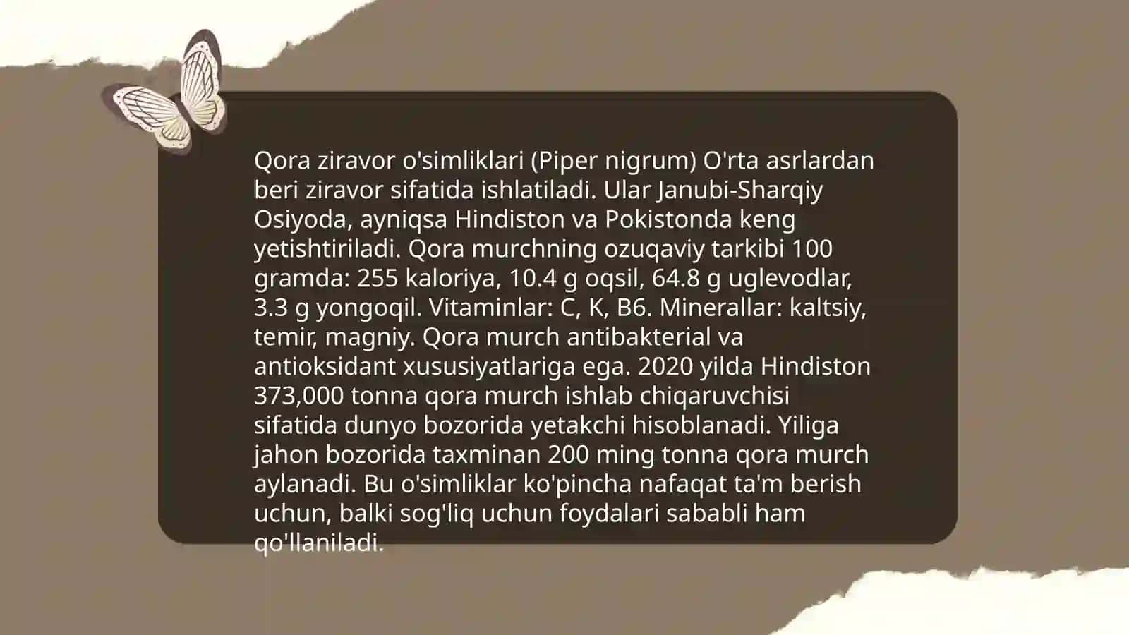 Qora ziravor o'simliklari (Piper nigrum) 3