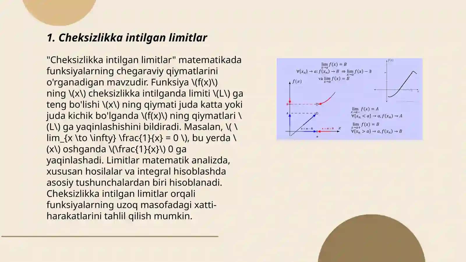 Ajoyib limitlar. Limitlarga doir aralash misollar 3