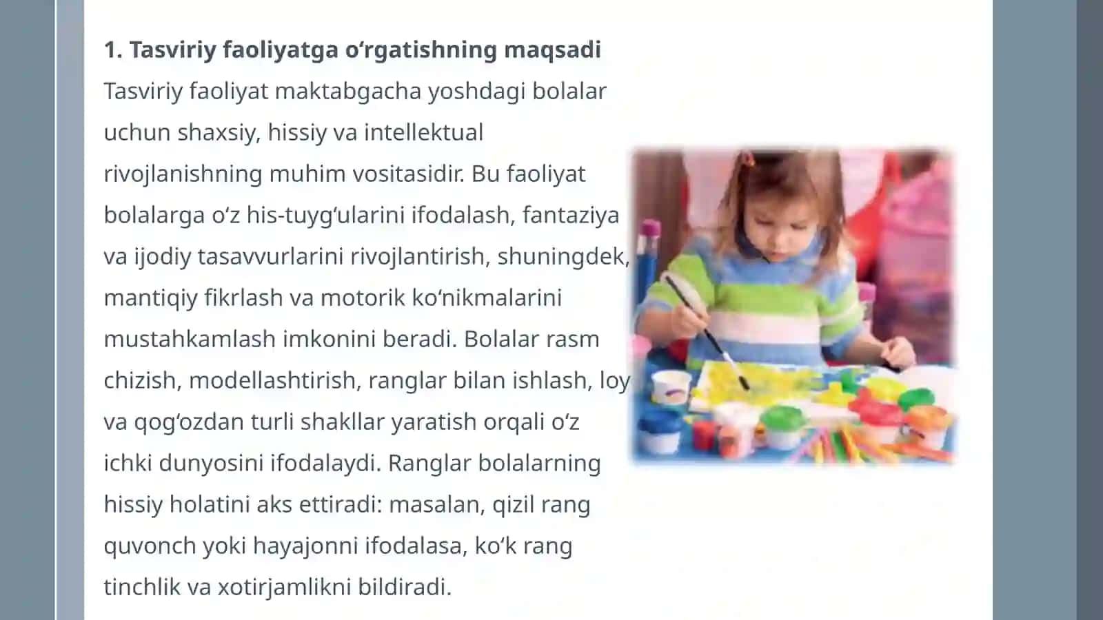 Tasviriy faoliyatga o‘rgatishning maqsadi va dastur tamoyillari 3
