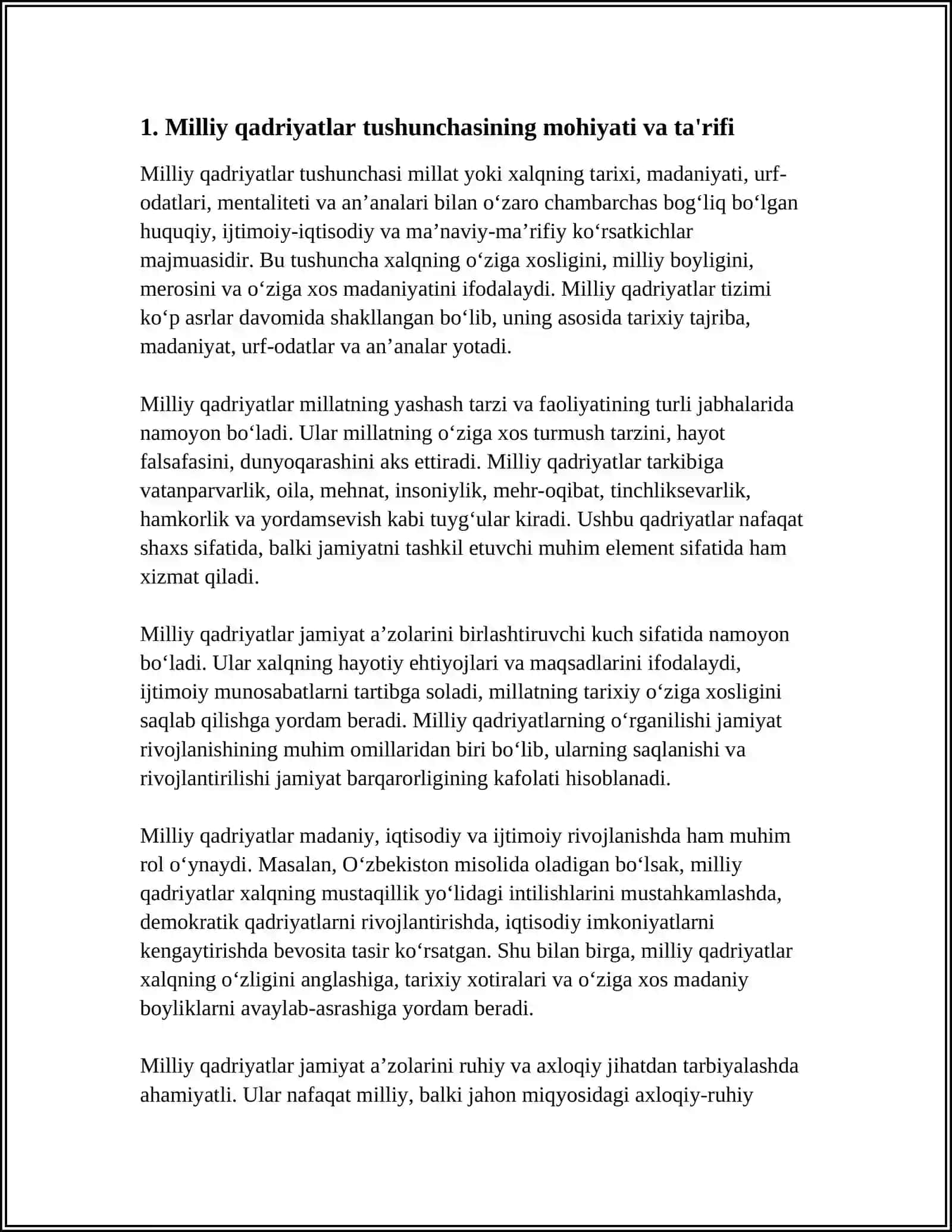 MILLIY QADRYATLAR TUSHUNCHASINI TAHLIL ETISH 3