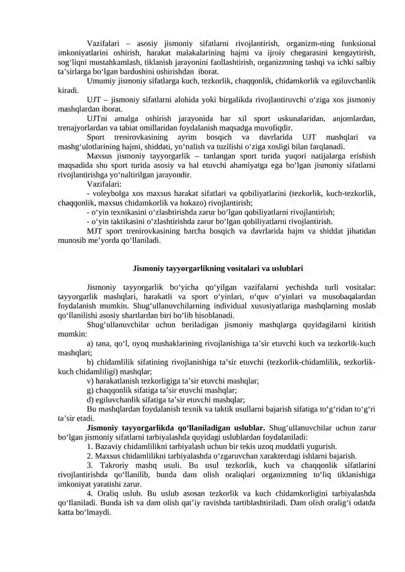Umumiy va maxsus jismoniy sifatlarni rivojlantirish metodikasi 3