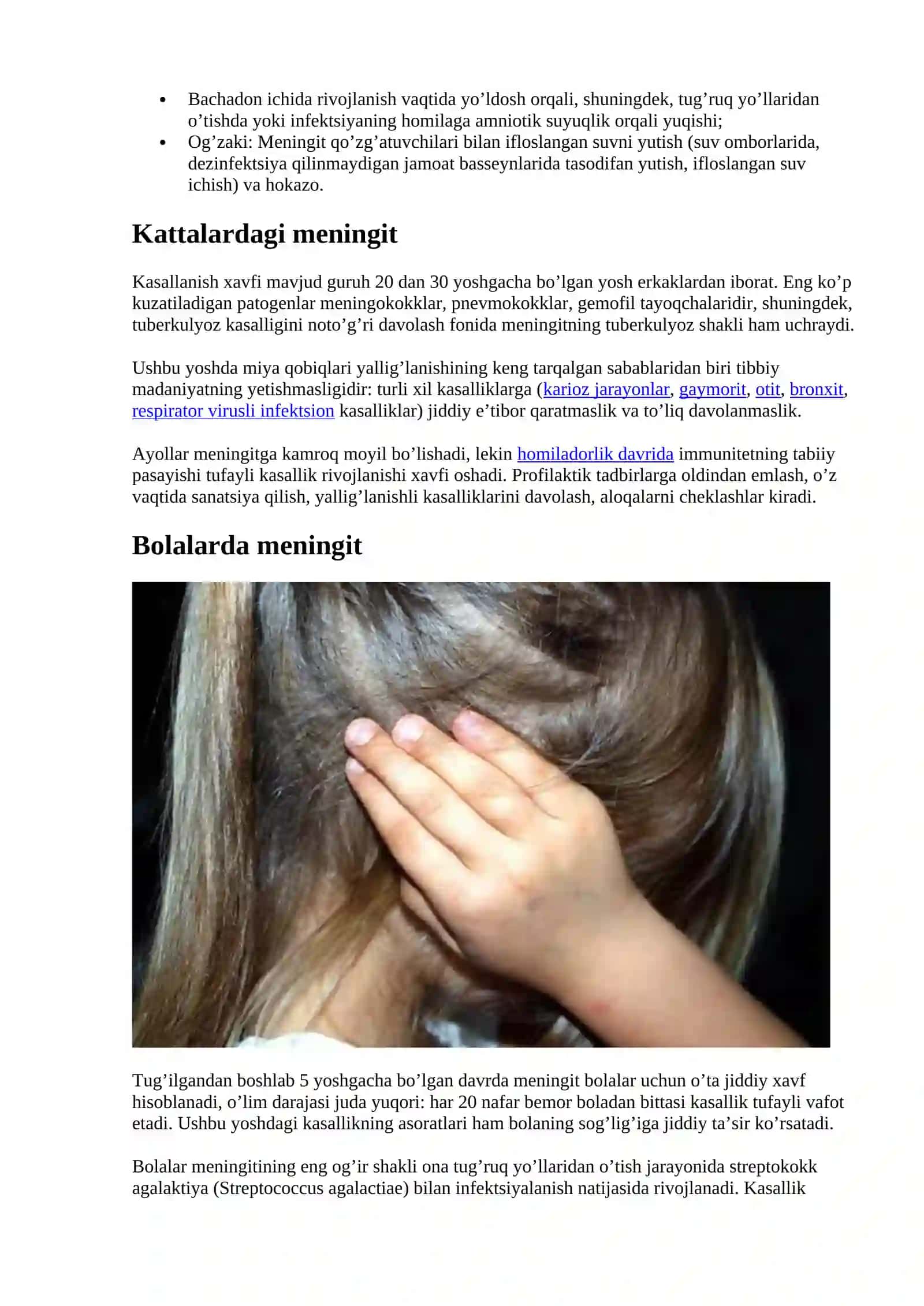 Meningitlar: alomatlari, sabablari, bosqichlari, davosi va oldini olish 3
