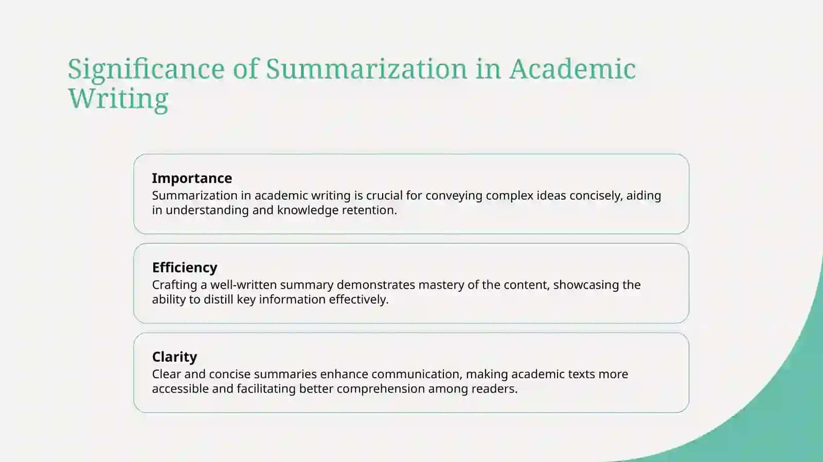 Writing a summary 3