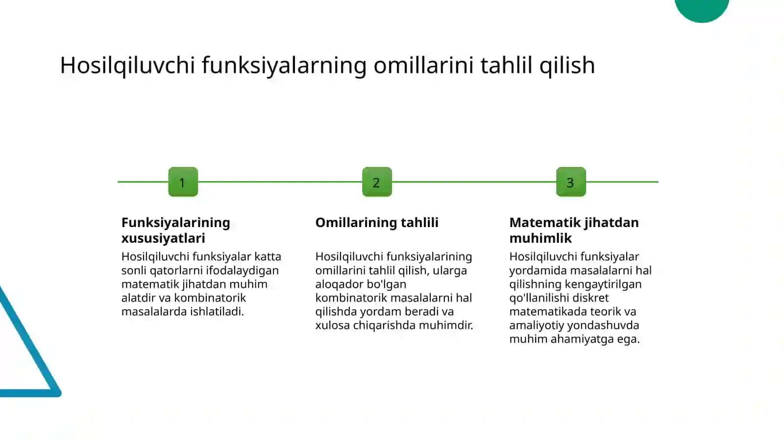 Hosil qiluvchi funksiyalar va ularning kombinatorika masalalarini yechishga tatbiqi 3