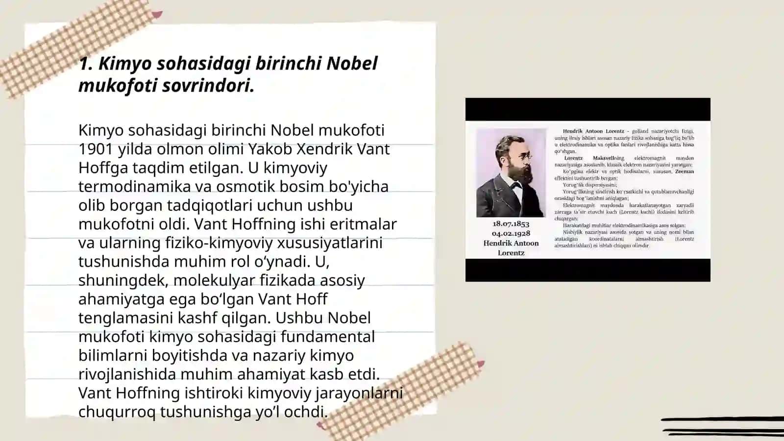 Kimyo sohasidagi Nobel mukofoti sovrindorlari va yutuqlari 3