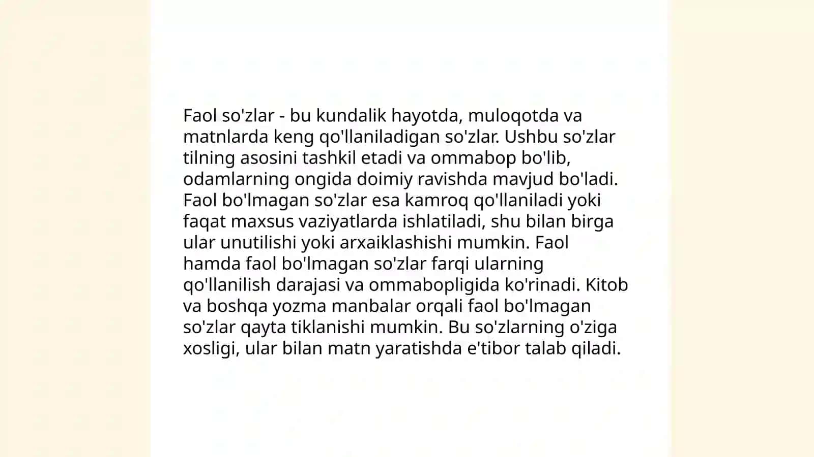 Faol hamda faol bo'lmagan so'zlarni fa'ol so'zlarga aylantirish 3