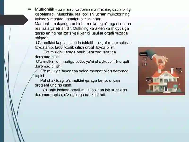 O’zbekistonda ko’p ukladli iqtisodiyotning va mulkdorlar sinfining shakllanishi 3