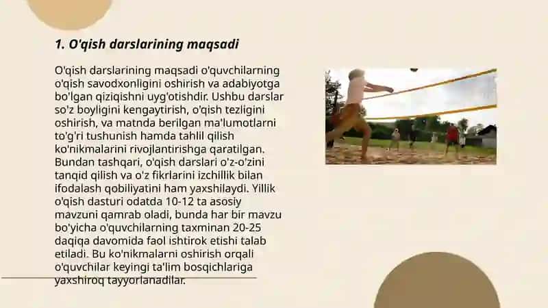 O'qish darslarining maqsadi 3