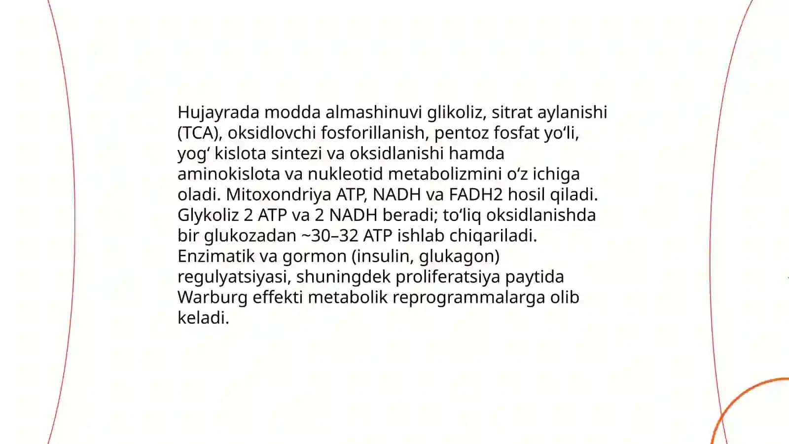 Hujayrada modda, energiya va ma'lumotlar oqimi 3