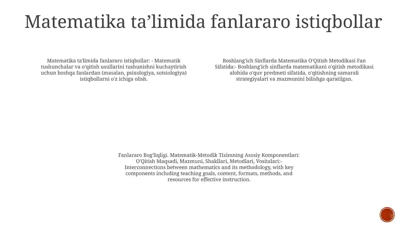 BoshlangʻIch Sinflarda Matematika OʻQitish Metodikasi 3