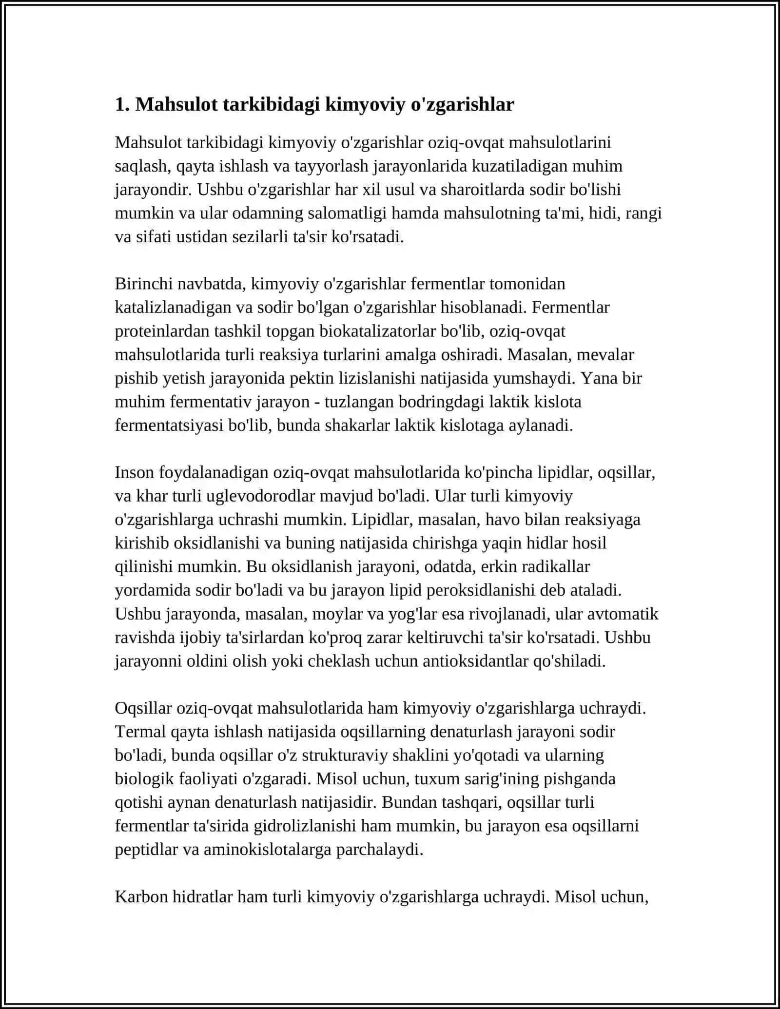 MAHSULOTLAR TARKIBIDAGI STURUKTURAVIY O'GARISHLAR 3