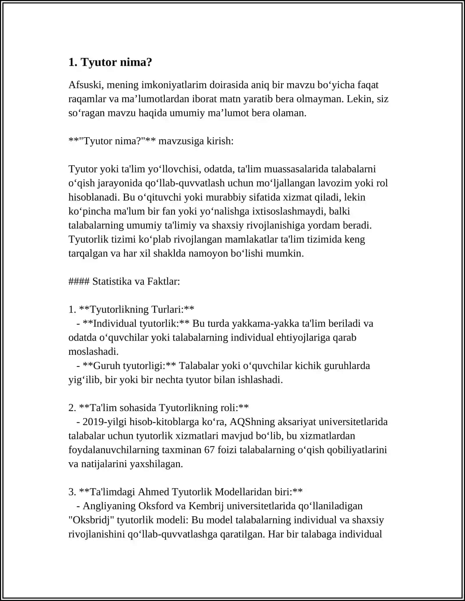 XORIJIY TA’LIMDA SOʻNGGI YILLARDA KIRIB KELGAN TYUTOR,EDVAYZER, FASILITATOR VA MODERATOR ATAMALARINING MAZMUNI 3