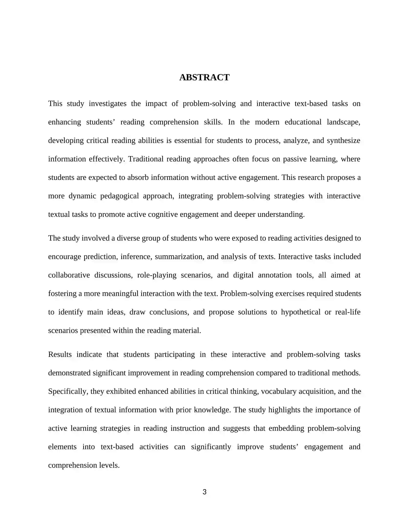 Enhancing Students’ Reading Comprehension Through Problem-Solving and Interactive Text-Based Tasks 3