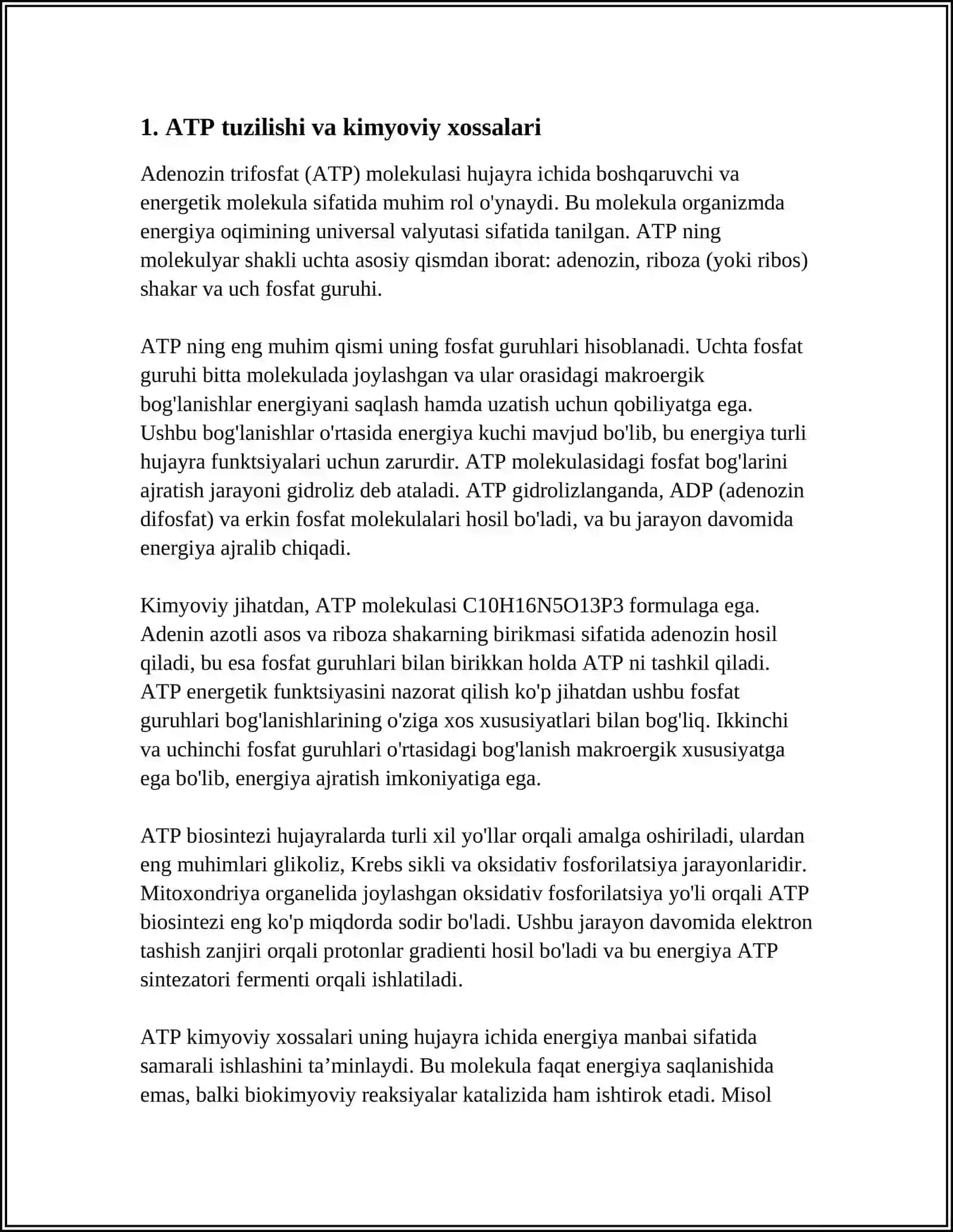 ATP-Hujayraning Universal Energiya Valyutasi 3