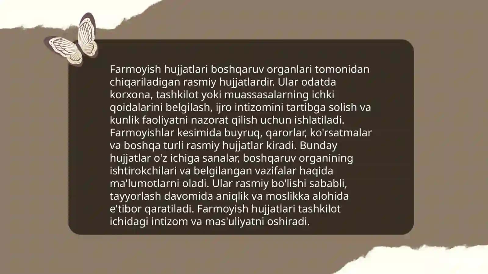 Farmoyish hujjatlar va ularning turlari 3