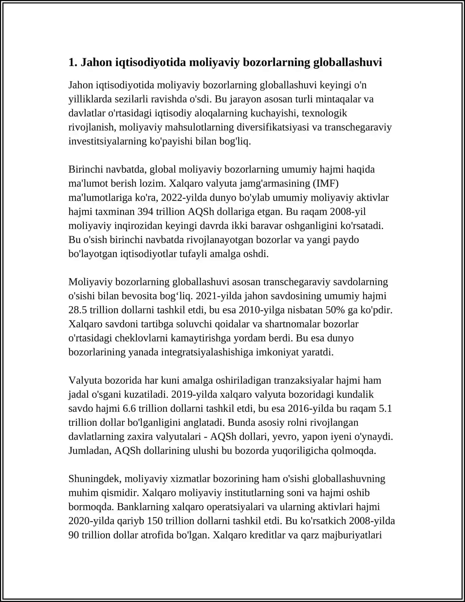 JAHONDA IQTISODIYOTDA GLOBALLASHUVIDA MOLIYANING MOHIYATI 3