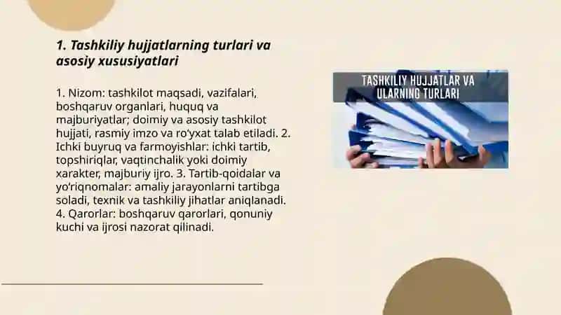 Tashkiliy va farmoyish hujjatlari 3