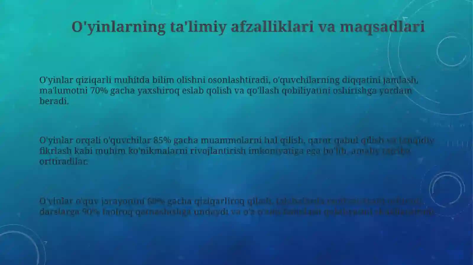 Trening vaqtida oʻyinlar 3