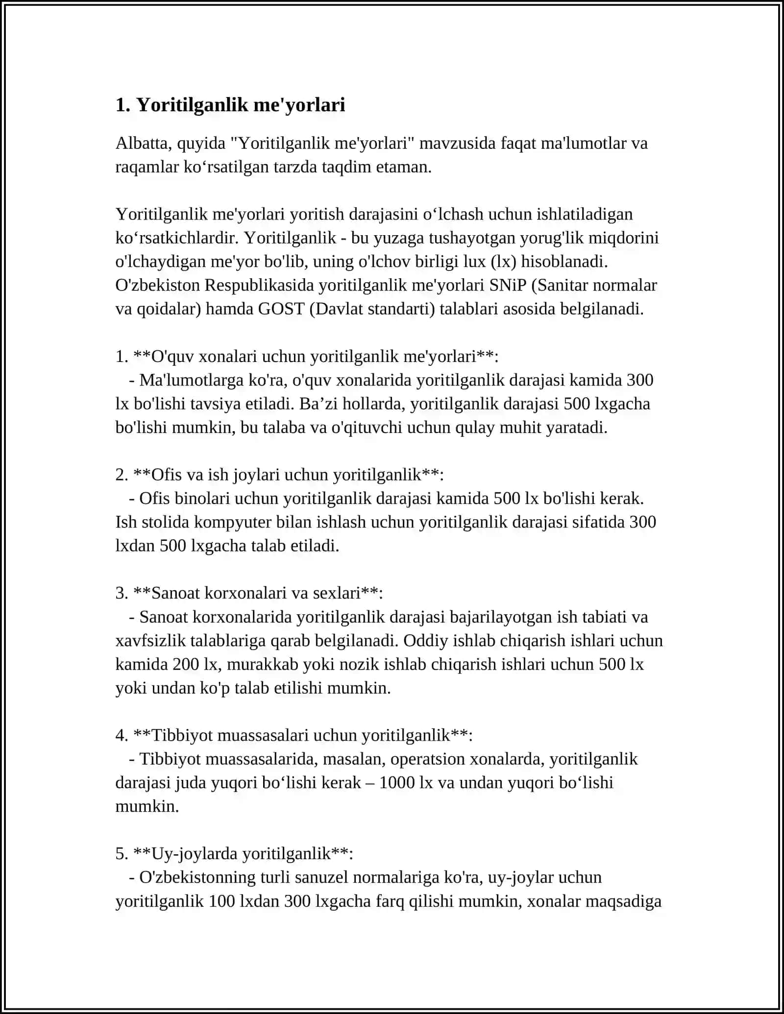 KASALXONA XONALARINI TABIIY VA SUN'IY YORITILGANLIGINI GIGIYENIK BAXOLASH 3