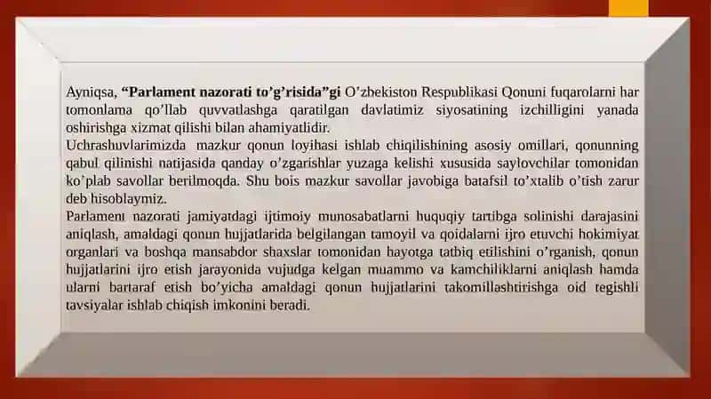O'ZBEKISTON RESPUBLIKASIDA JAMIYATNI YANGILASH VA DEMOKRATLASHRTIRISH SHAROITIDA DAVLAT MEXANIZMINI ISLOH QILISH MASALALARI 3