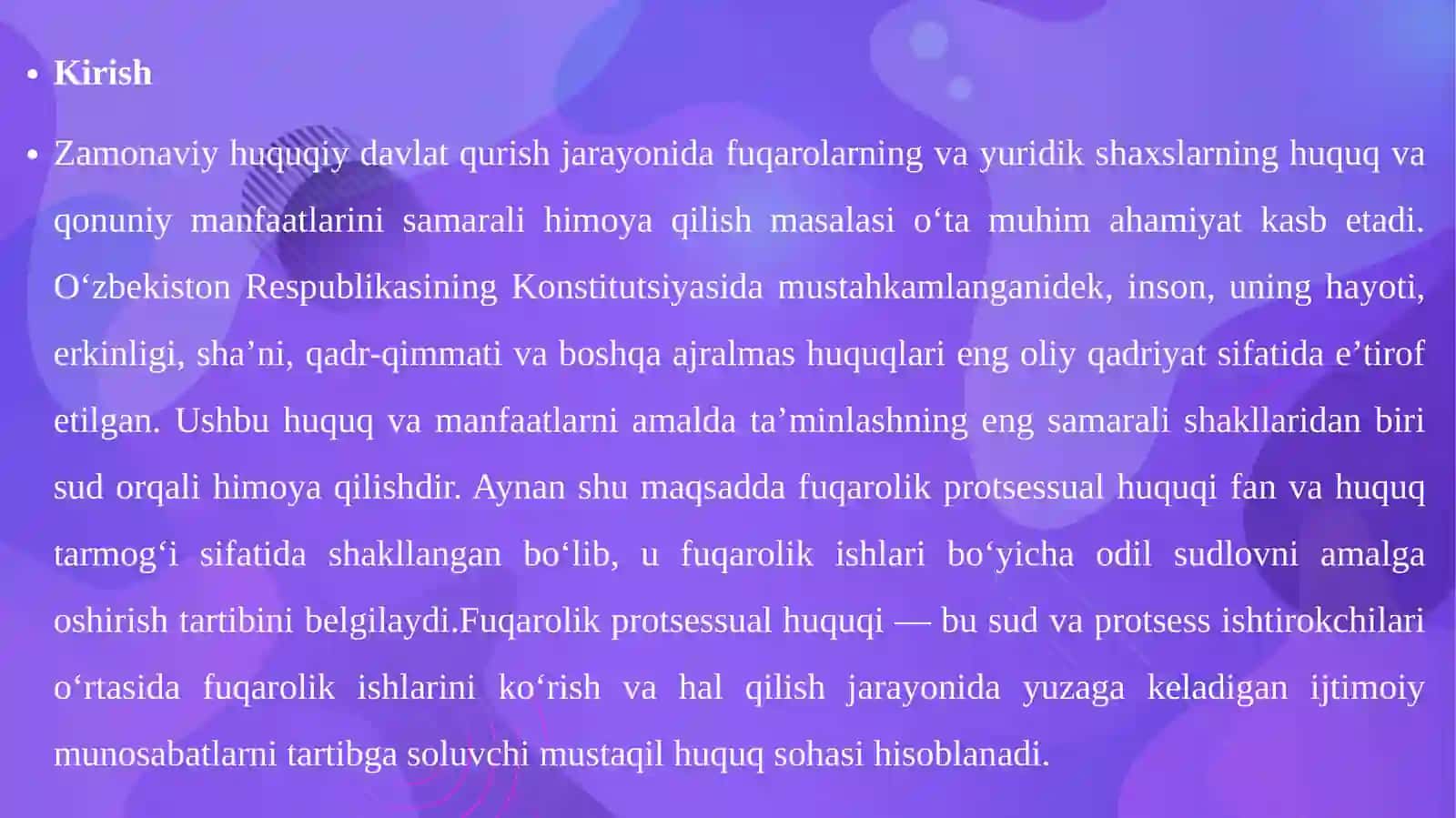 Fuqarolik protsessi tushunchasi va tizimi 3
