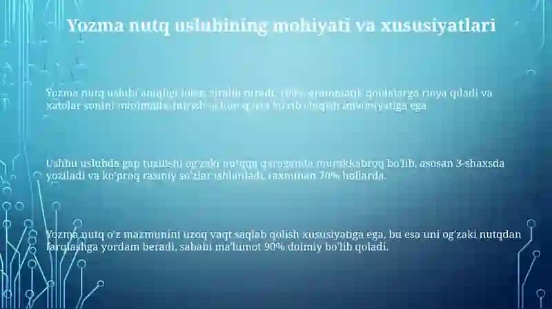 Mavzu: Yozma nutq uslubiyati 3