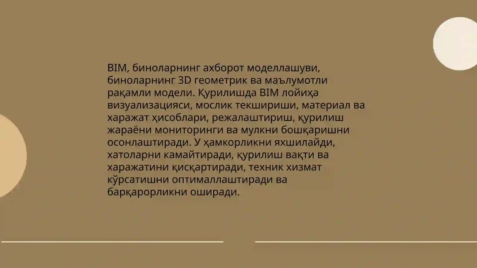 BIM ва 3D моделлаш 3