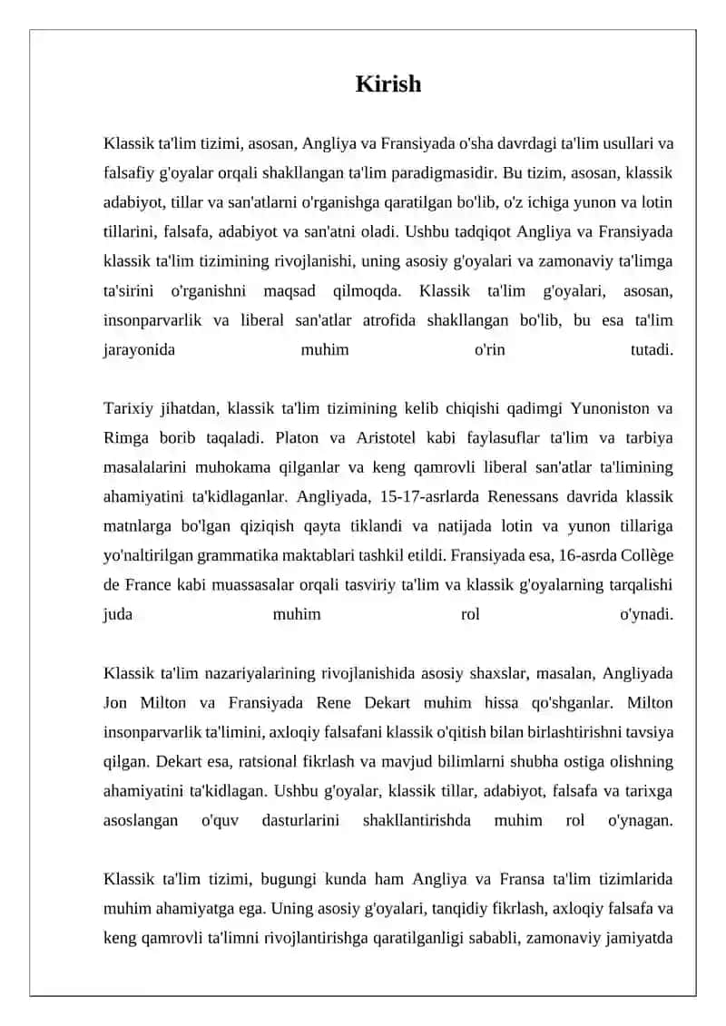 Angliya va Fransiyada klassik (mumtoz) maktabning shakillanisi 3